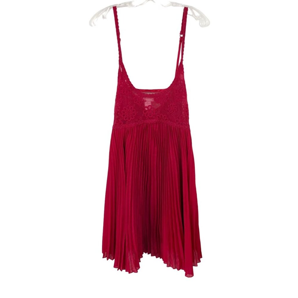 Amoureuse Red Floral Lace Babydoll Lingerie‎ Dress Pleated - Size 2X